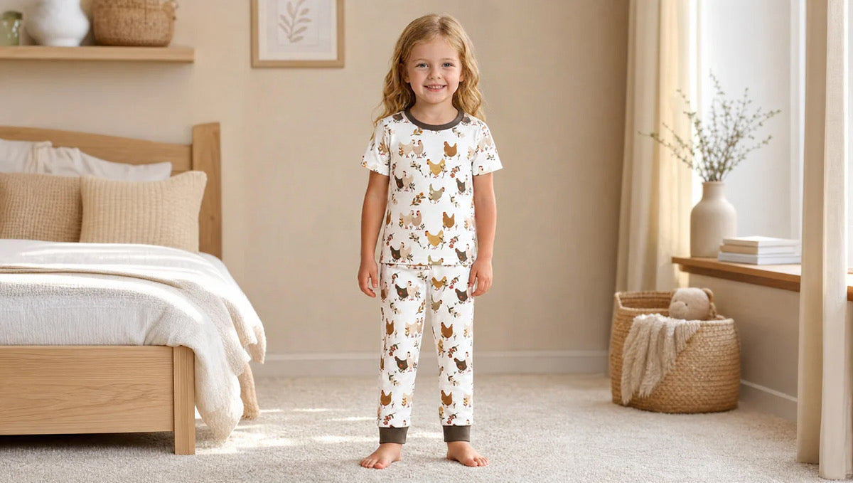 Two-Piece Sets — Chickens & Flowers (Preorder - Estimated Delivery in October)