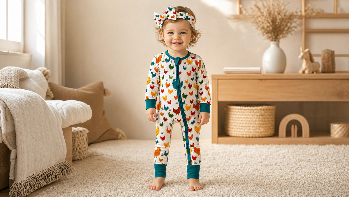 Bamboo Zippy — Colorful Chickens (Preorder - Estimated Delivery in October)