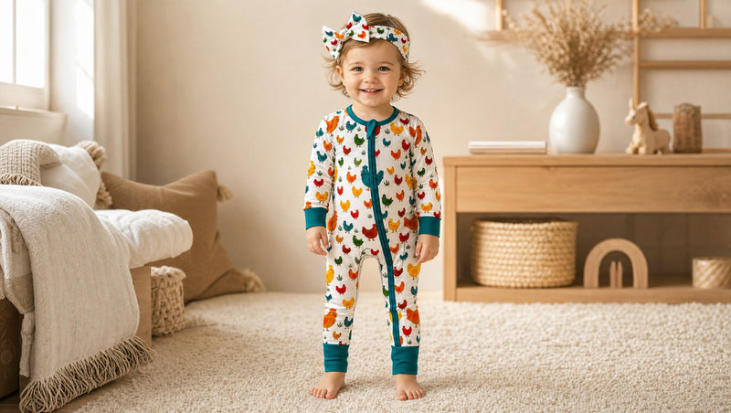Bamboo Zippy — Colorful Chickens (Preorder - Estimated Delivery in October)