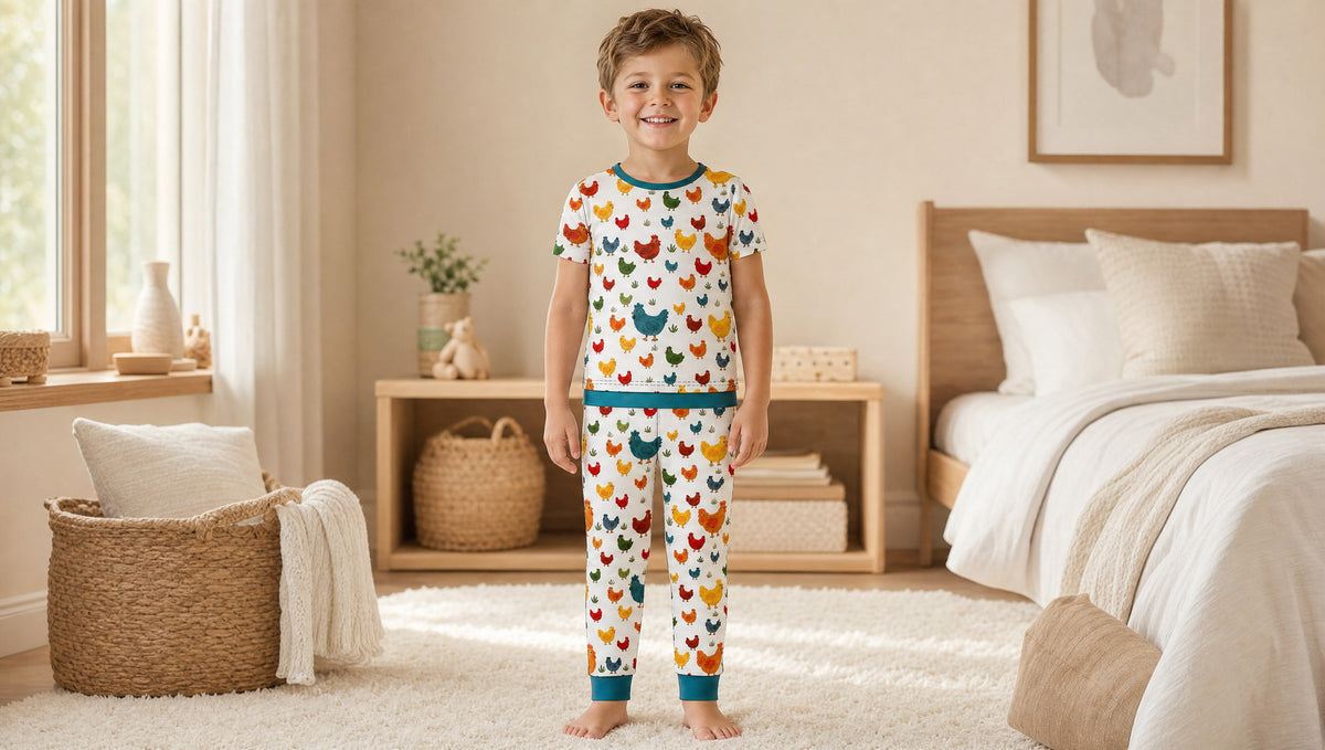 Two-Piece Sets — Colorful Chickens (Preorder - Estimated Delivery in October)